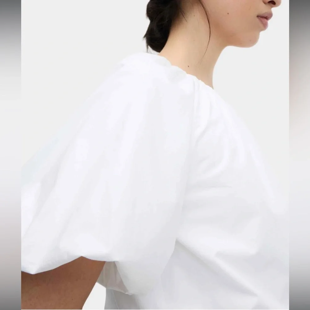 H&M Bubble Hem Puff Sleeve - Blouse - white - Picture 3 of 10